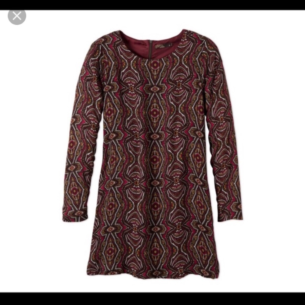 PrAna Mahogany Paisley Long Sleeve Dress